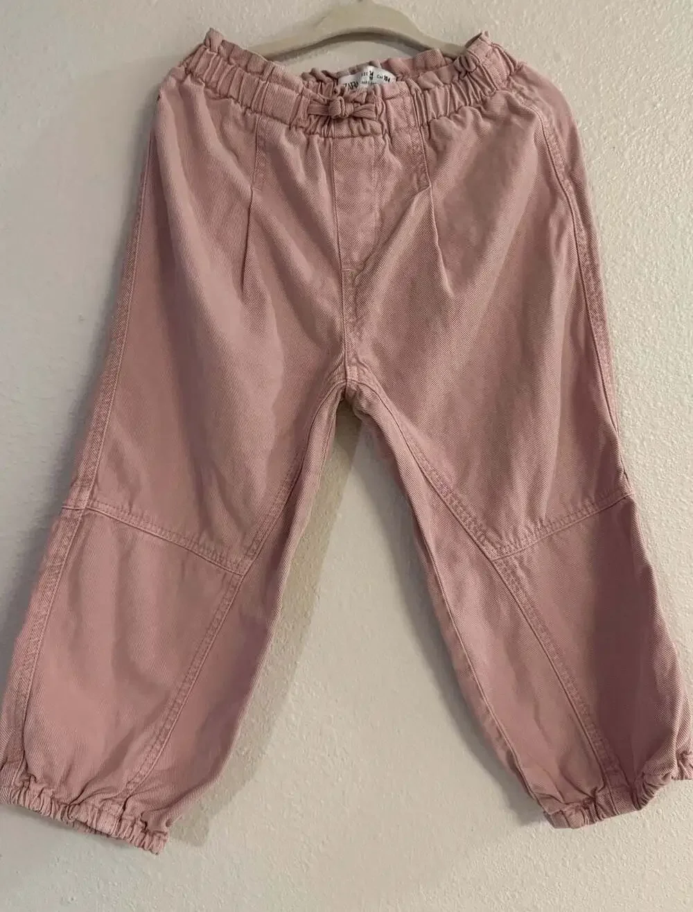 ZARA Baby Girl Pink Elastic Waist Jogger Pants